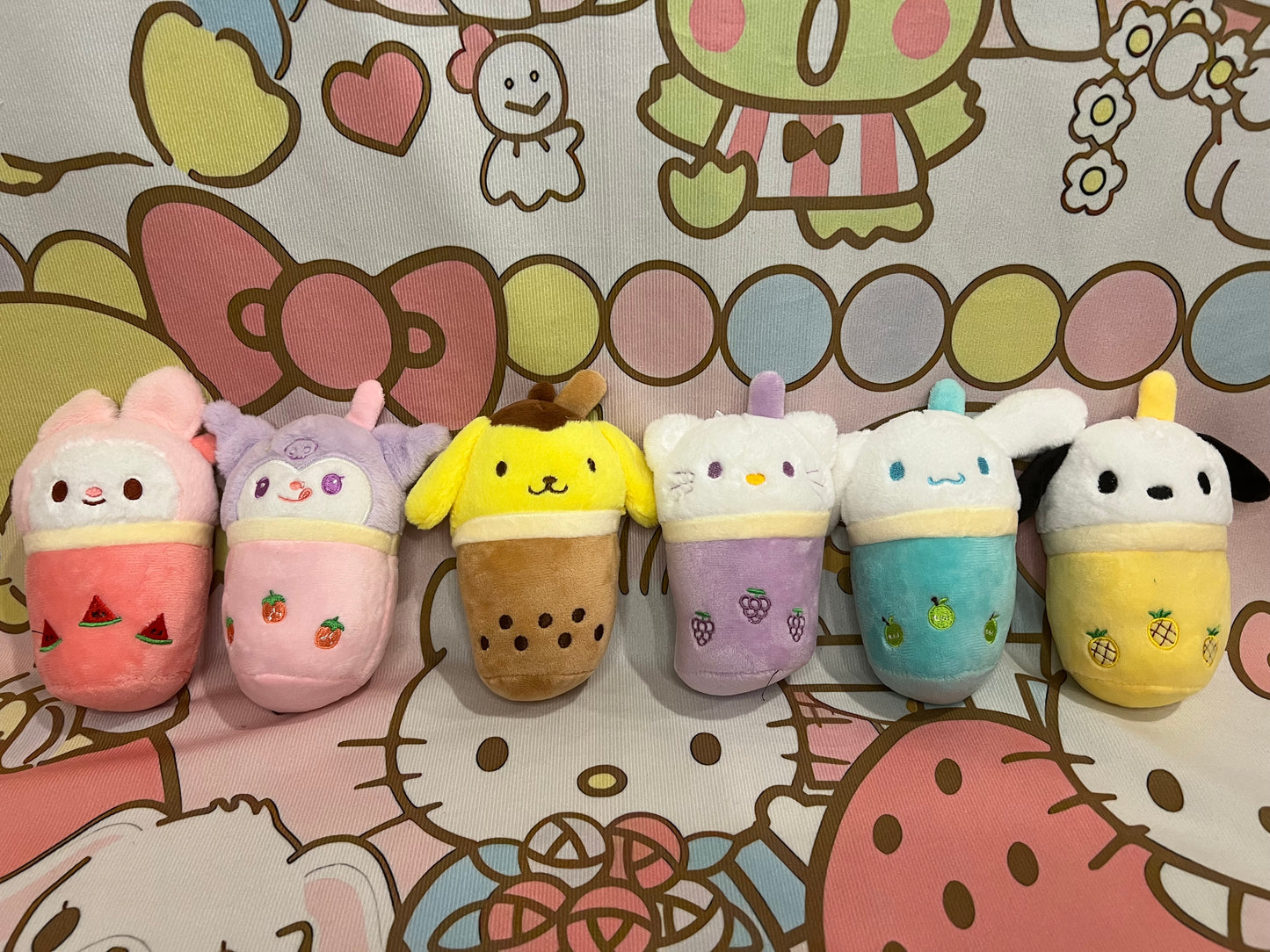 Plush Milk Tea Boba Set of 6 Keychain Plush Doll