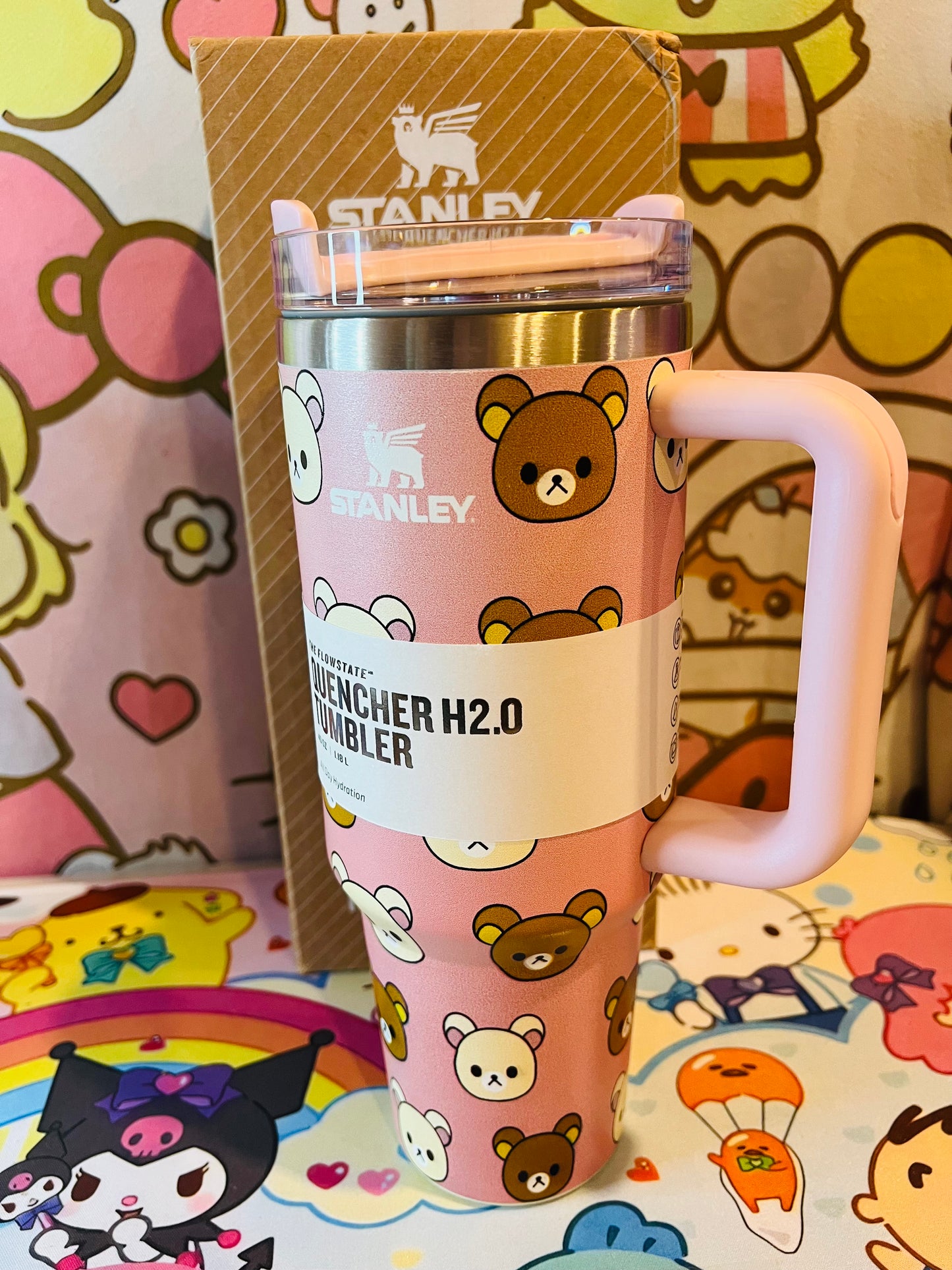 Kawaii Custom Rilakkuma 40oz Tumbler Insulated Cup