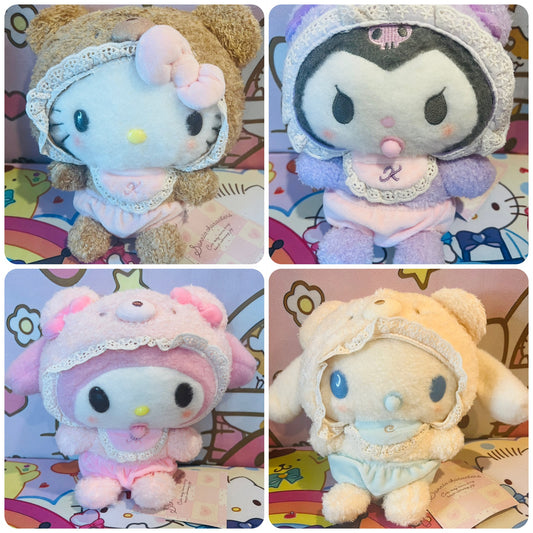 Adorable Plush Baby Bear Series Kitty, Kuromi, Cinnamoroll, Melody Stuffed Toy Doll