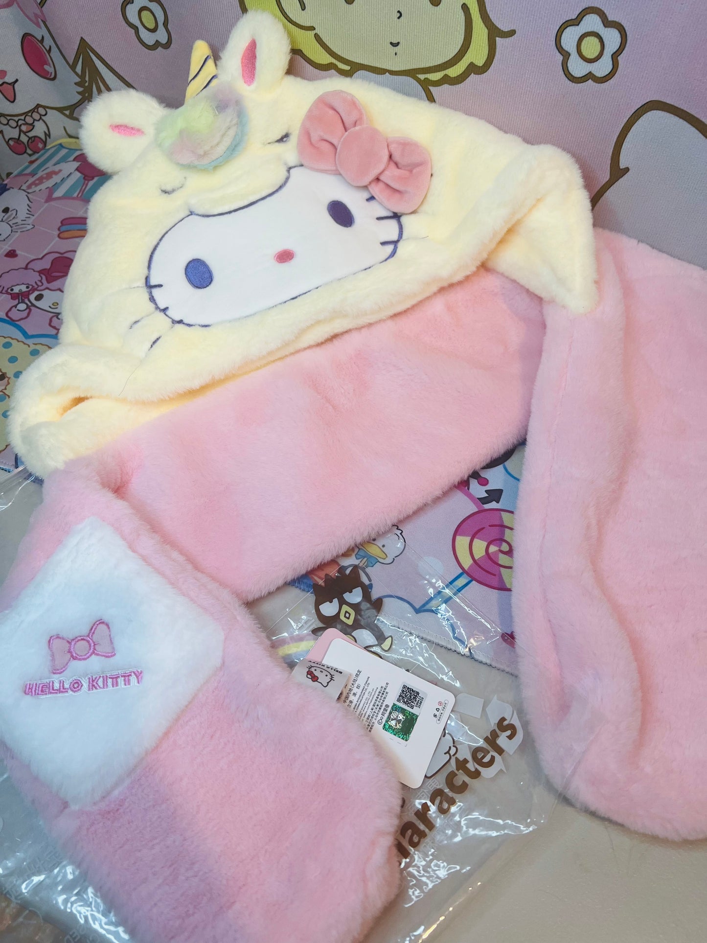 Plush Soft Cartoon Kigurumi Hat Unicorn Series Hello Kitty and Cinnamoroll Winter Hat