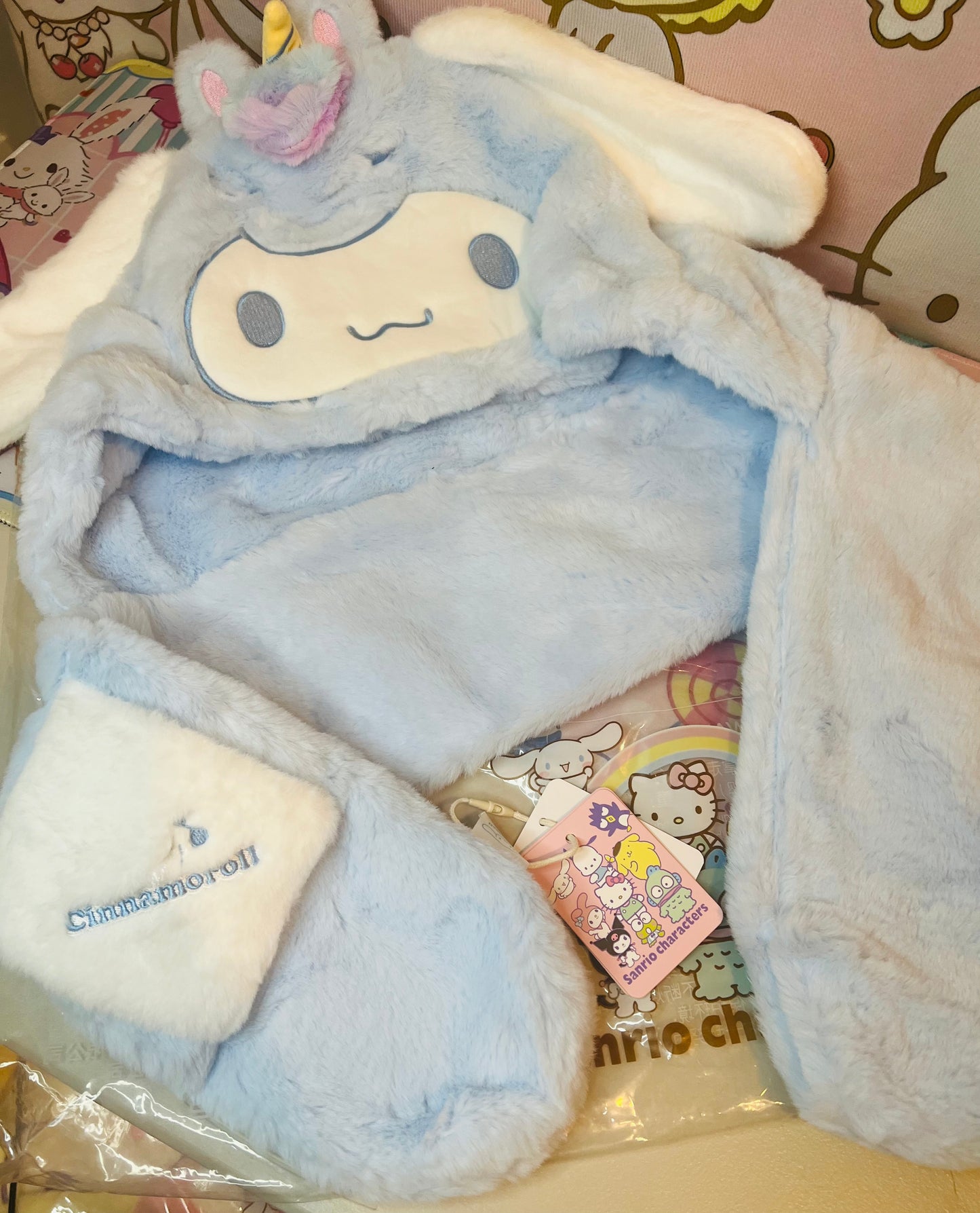 Plush Soft Cartoon Kigurumi Hat Unicorn Series Hello Kitty and Cinnamoroll Winter Hat