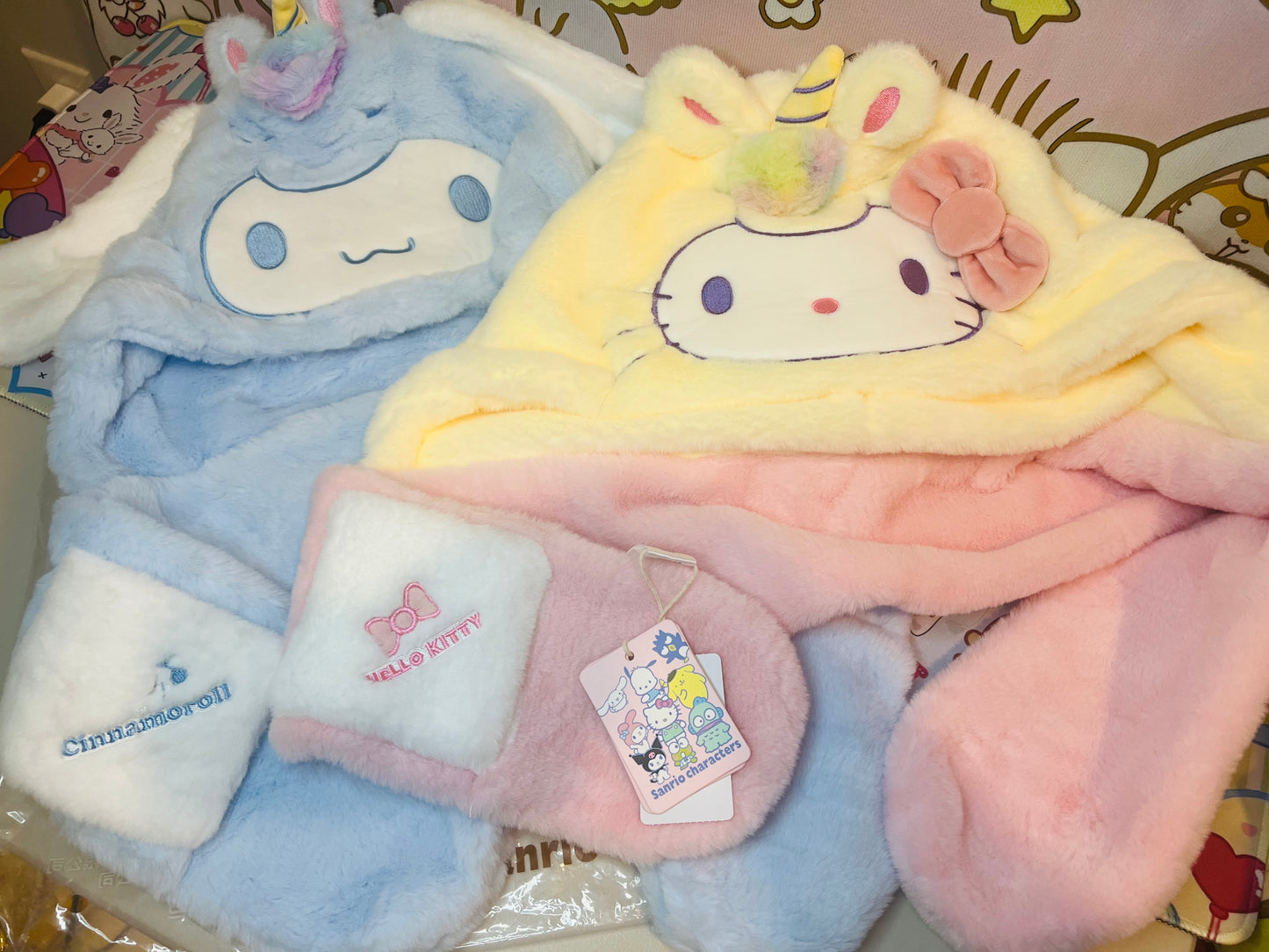 Plush Soft Cartoon Kigurumi Hat Unicorn Series Hello Kitty and Cinnamoroll Winter Hat