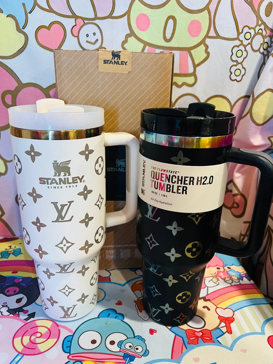 Kawaii Custom Engraved LV 40oz Tumbler Insulated Cup