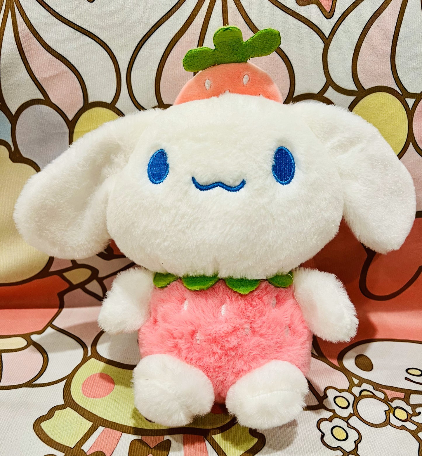 Cuddly Cinnamoroll in Strawberry Costume Plushie Stuffed Toy