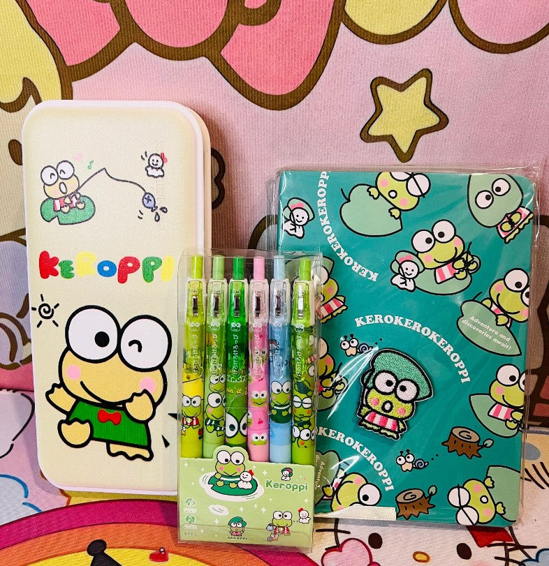 Keroppi Pencil Case Notebook Pen Stationery Set School Work